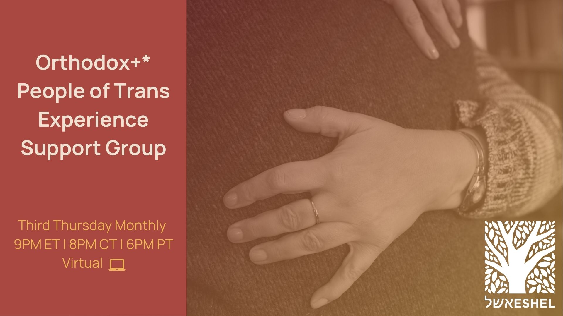 Orthodox*+ People of Trans Experience Support Group | Third Thursday Monthly, 9:00 pm ET / 6:00 pm PT