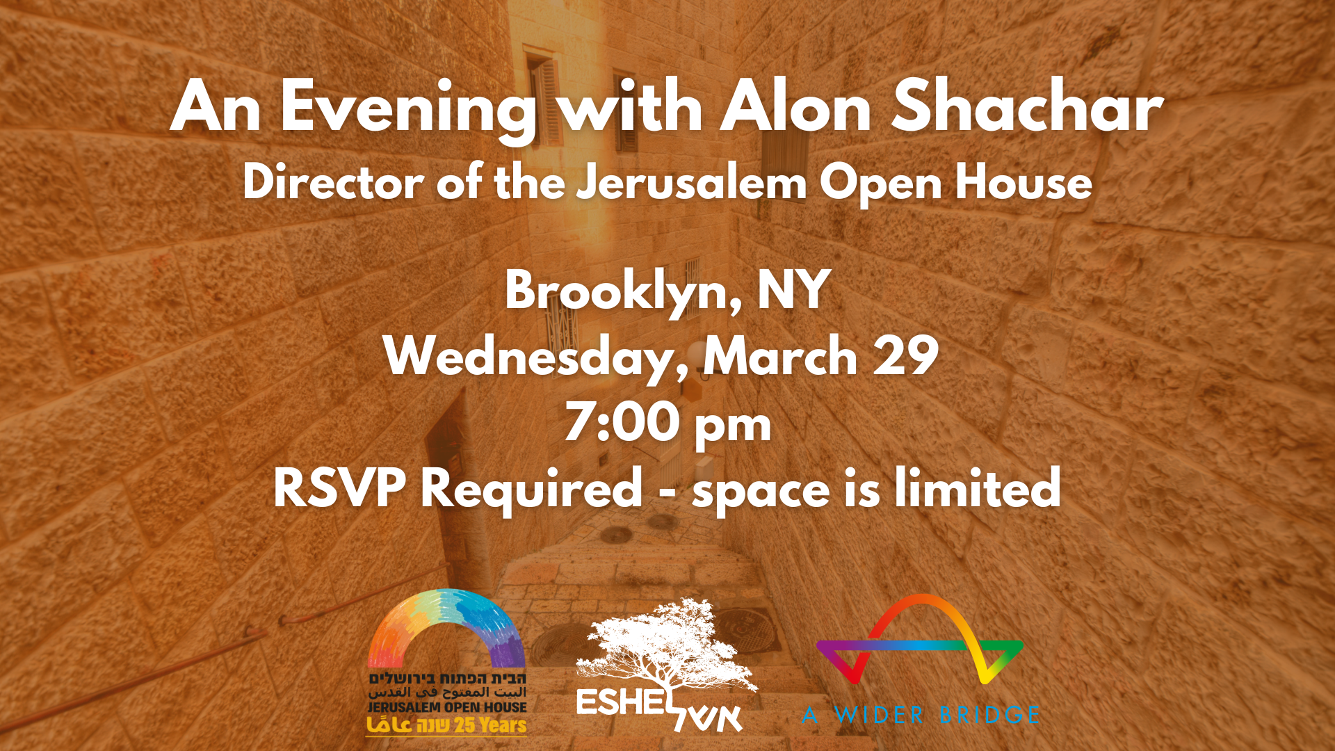 An Evening with Alon Shachar, Director of the Jerusalem Open House | Brooklyn, NY, Wednesday, March 9 at 7:00 pm | RSVP Required - space is limited