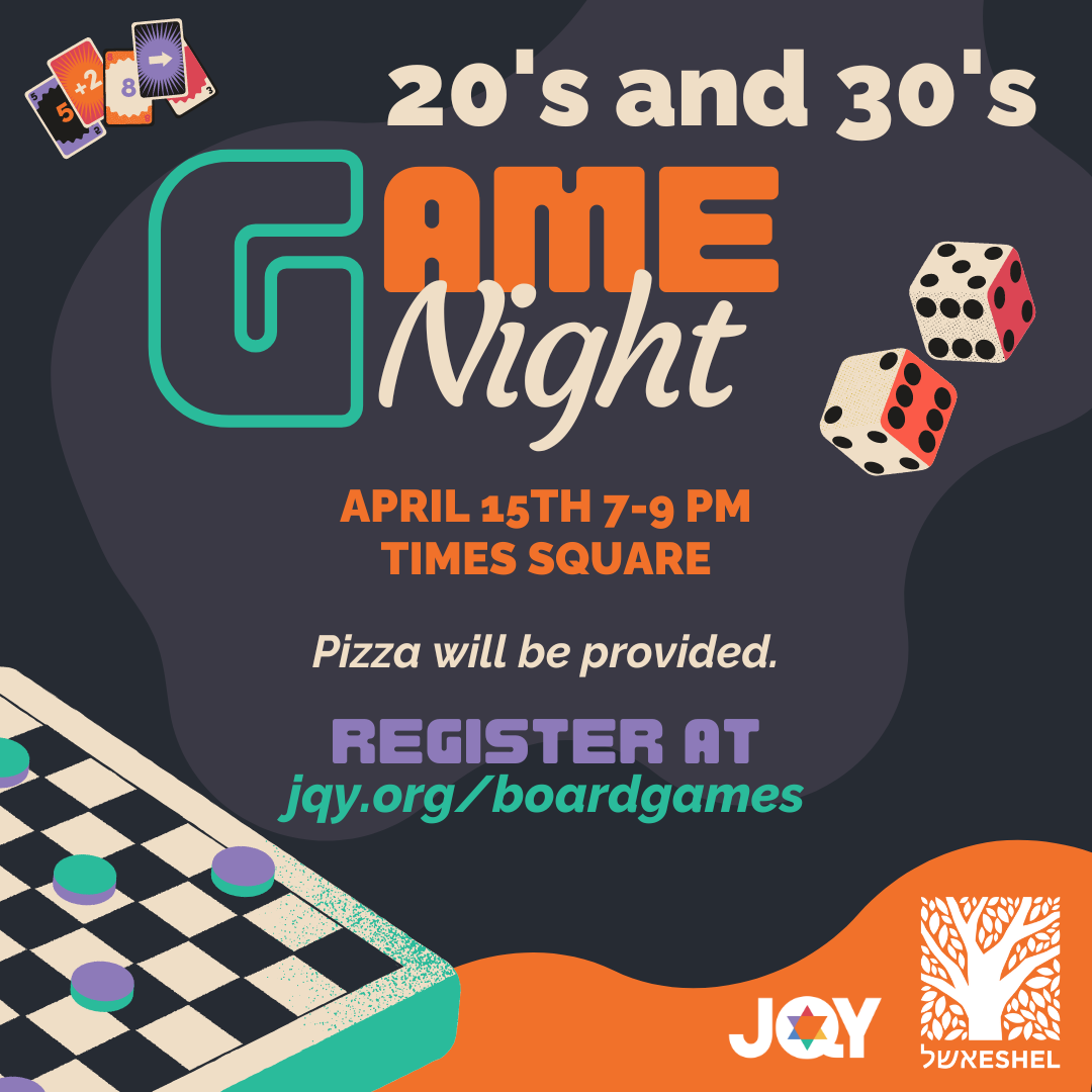 20s and 30s Game Night | April 15 7-9pm | Times Square